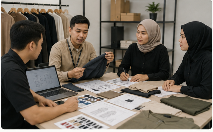 Meeting tim produksi MaklonBaju.com dengan klien